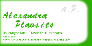 alexandra plavsits business card